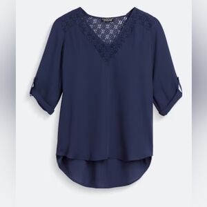 Papermoon Navy V-Neck Blouse